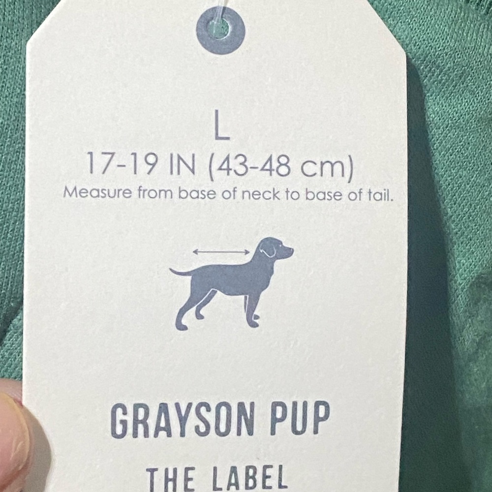 NWT GRAYSON PUP The Label Dog green hoodie size L - Picture 7 of 7